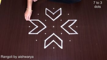 Telugu Muggulu With 7-3 Dots