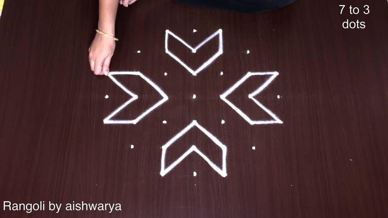 Telugu Muggulu With 7-3 Dots