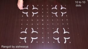 10 to 10 dots Rangoli Designs
