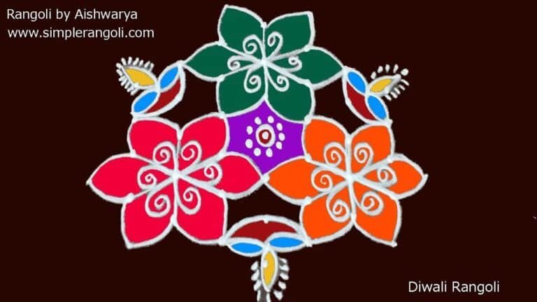 three flowers kolam