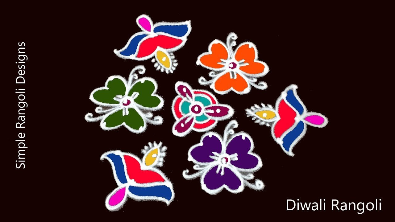 Three Small Flowers Very Easy Kolam