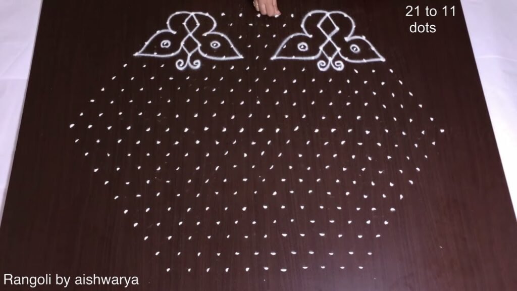 21-to-11 dot competition rangoli