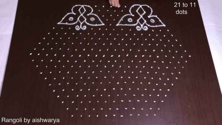 21-to-11 dot competition rangoli
