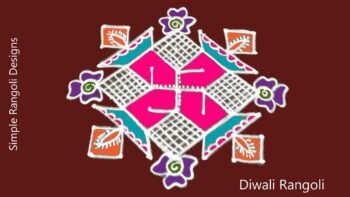 Traditional Diya With Flower Rangoli