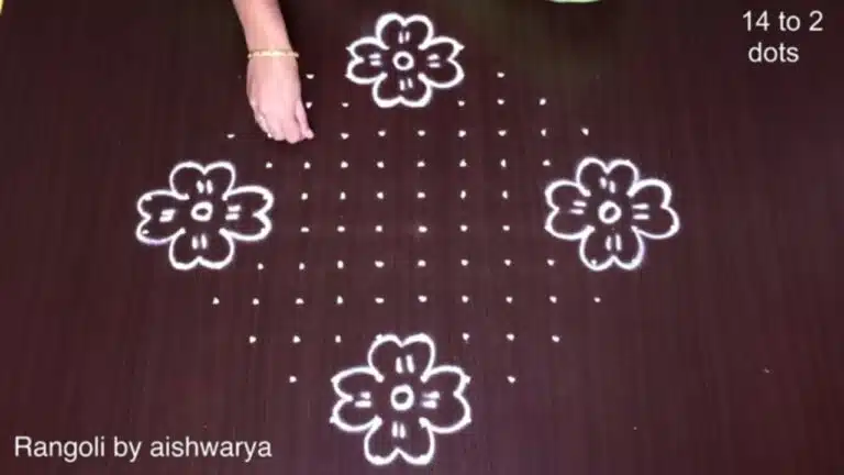 Flower Kolam With 14X2