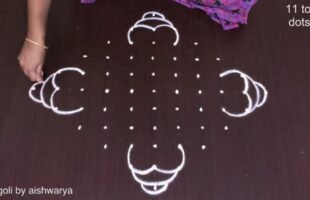 Traditional Ganesh Kolam Rangoli Design