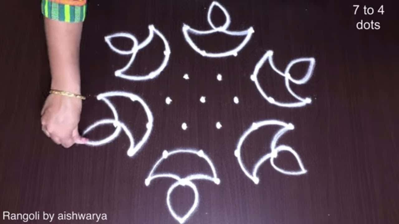 Traditional Indian Rangoli Kolam