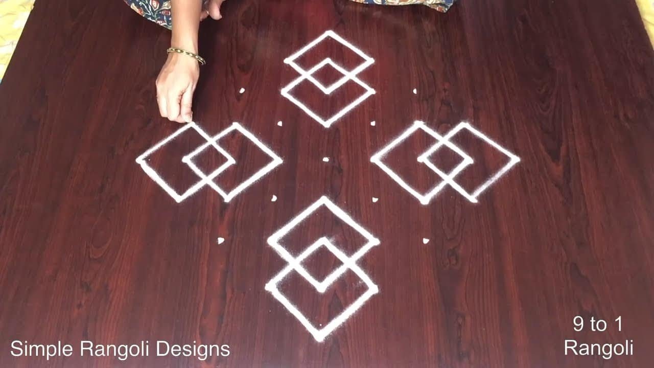 Traditional Kolam Designs 9×1 Dots