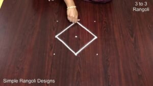 3 to 3 dots Rangoli Designs