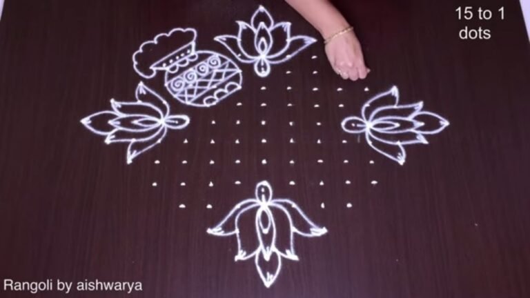 traditional lotus rangoli