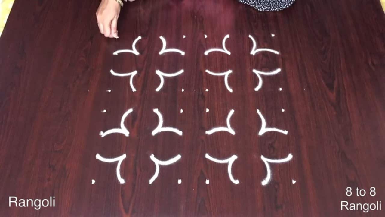 Traditional Rangoli 8×8 Dots Daily