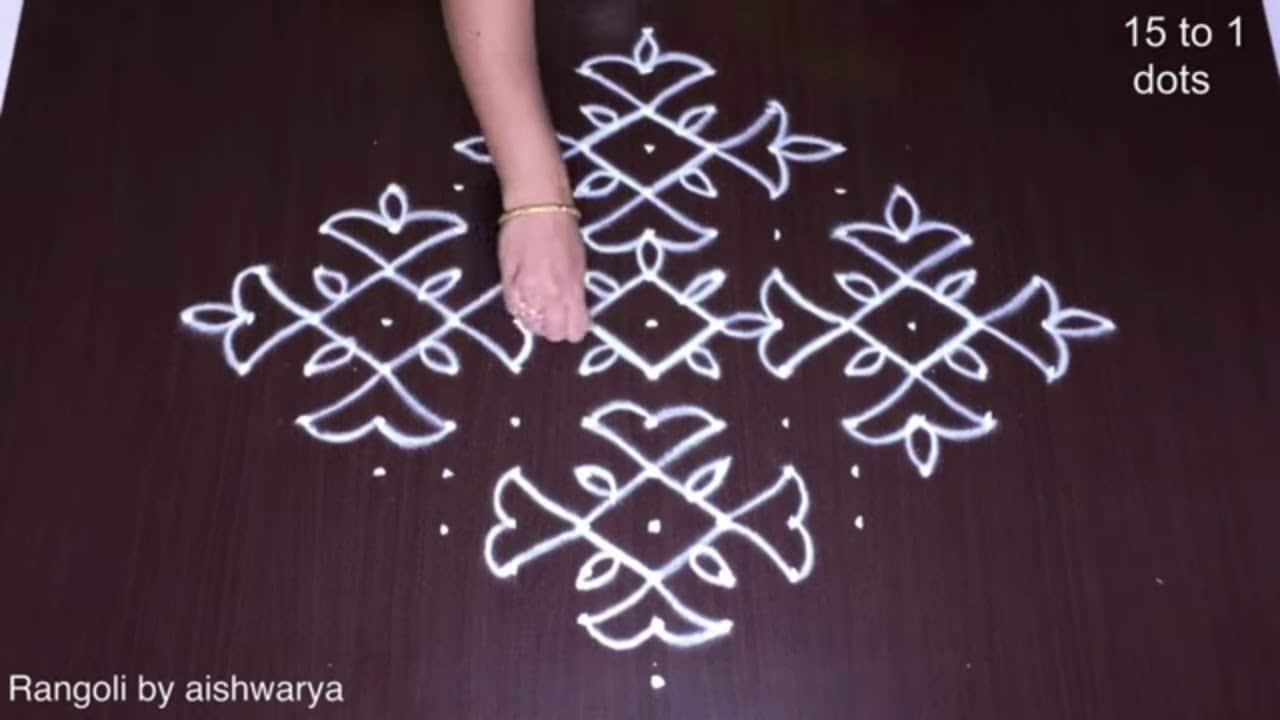 Traditional Rangoli Muggulu for Karthigai