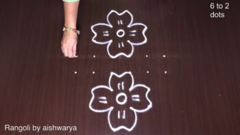Trendy Lotus Designs Rangoli 6 Dots Muggulu