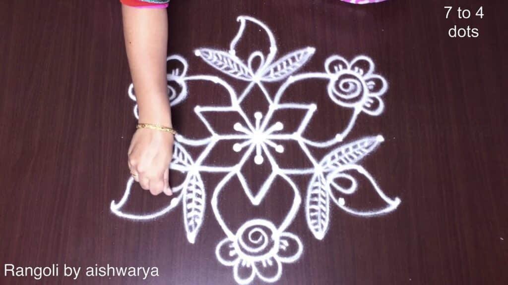 7×4 middle dots Ugadi muggulu
