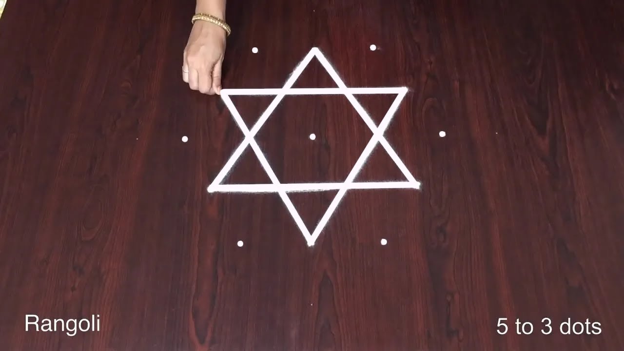 Ugadi Muggulu With Dots 5 to 3