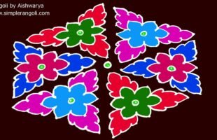 Ugadi Rangoli With Dots 15×8 Traditional