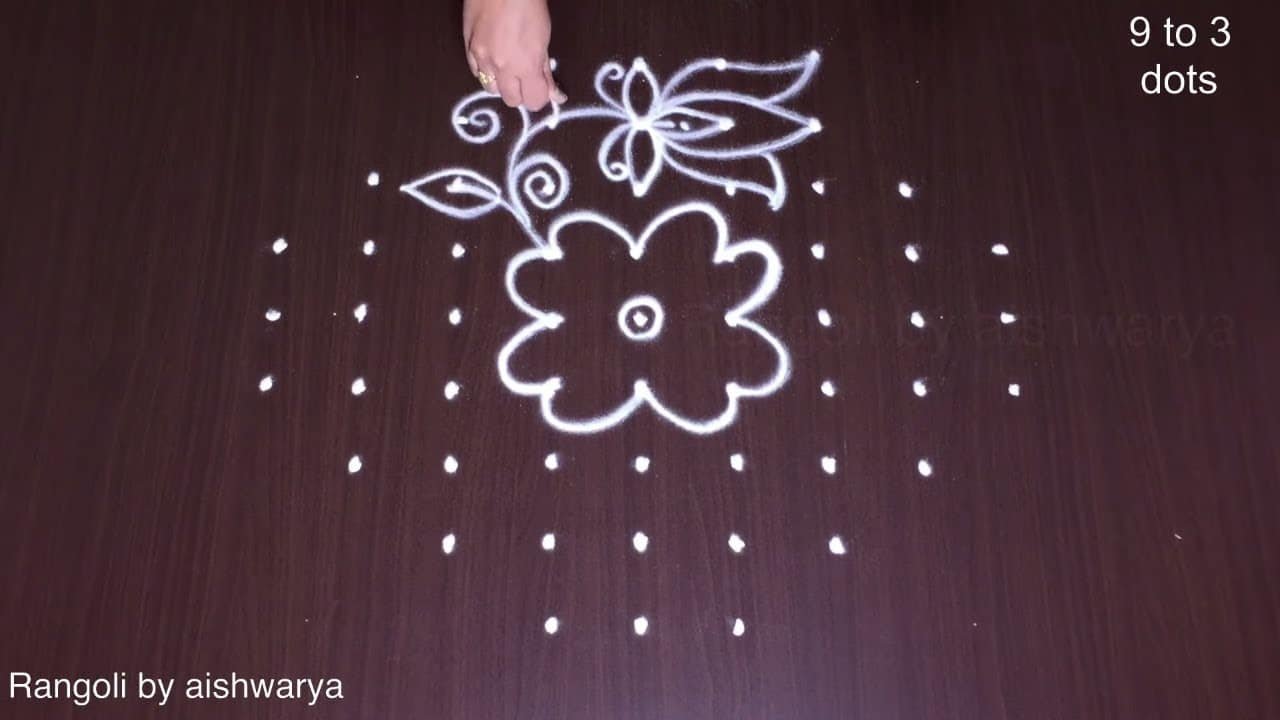 Unique Pattern Pulli Lotus Kolangal