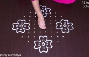 Unique Pattern Rangoli Design 12-2 Dots