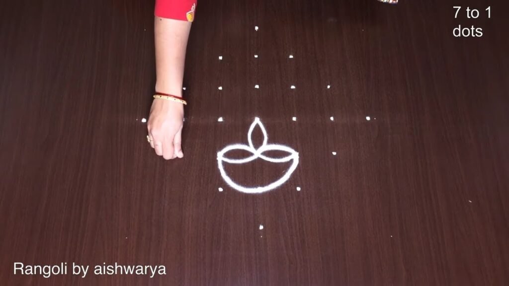unique rangoli on floor