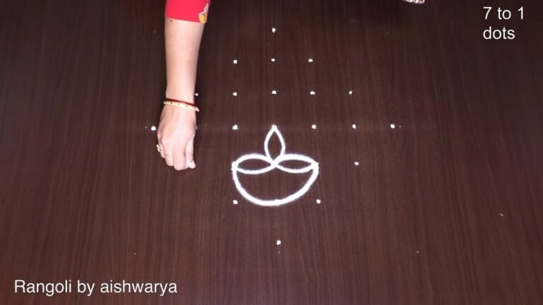 unique rangoli on floor