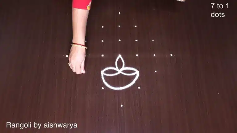 unique rangoli on floor