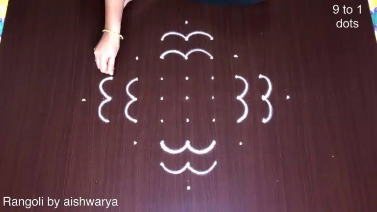 9×1 dots rangoli