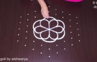 Very Attractive Rose Kolam