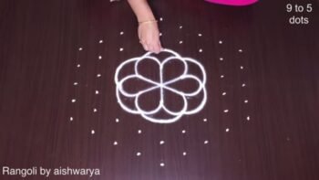 Very Attractive Rose Kolam