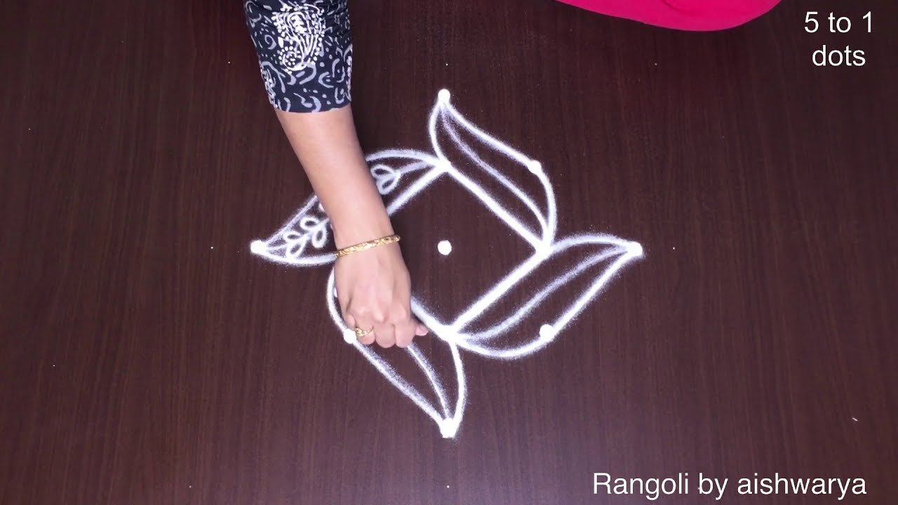 Very Easy 5 Dots Designs Kolam