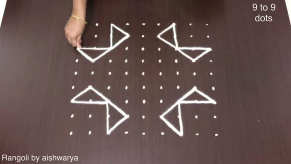 9 dots rangoli