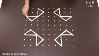 Very Easy 9 Dots Rangoli Designs