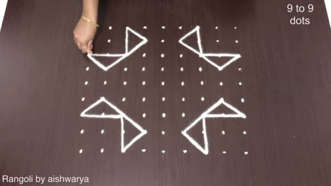 Very Easy 9 Dots Rangoli Designs