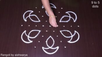 Very Easy 9×5 Dots Daily Kolam
