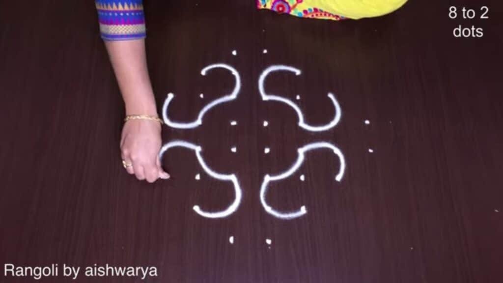 8×2 dots kolam