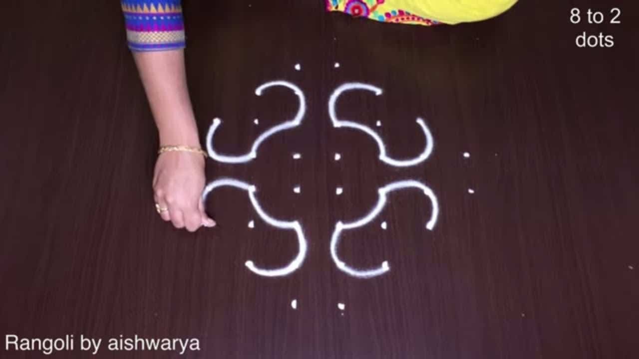 Very Easy Beginners Kolam 8-2