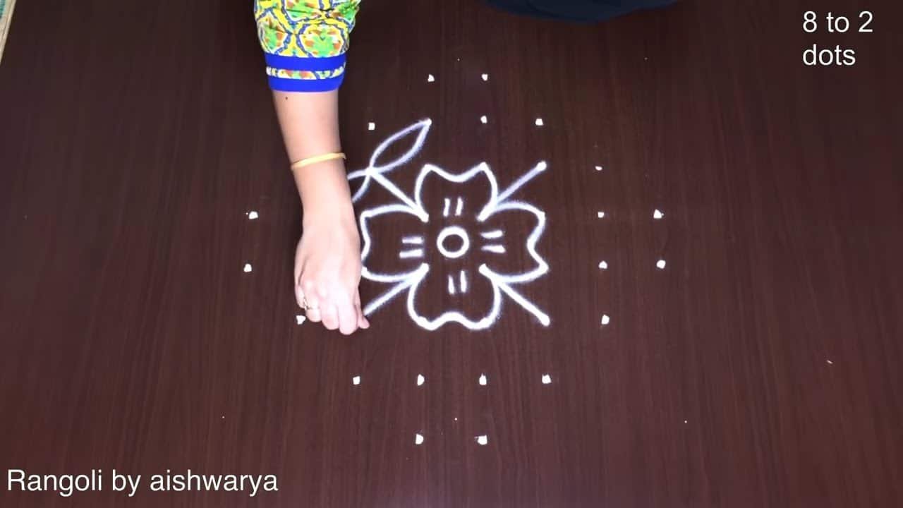 Very Easy Lotus Drawing Rangolis