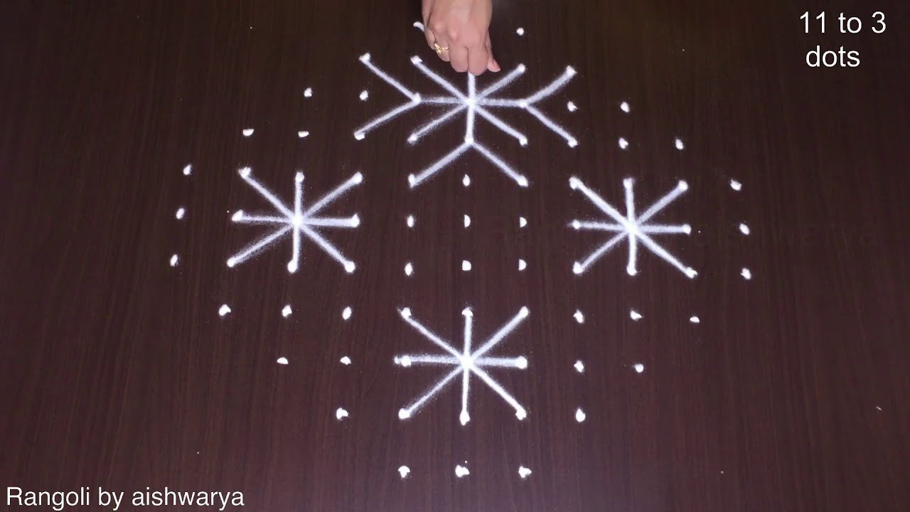 Very Simple Kolam Designs With 11×3
