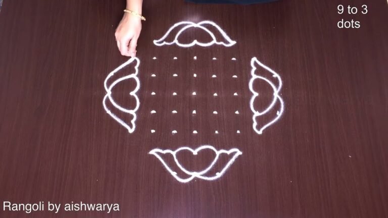9×3 dots basket kolam