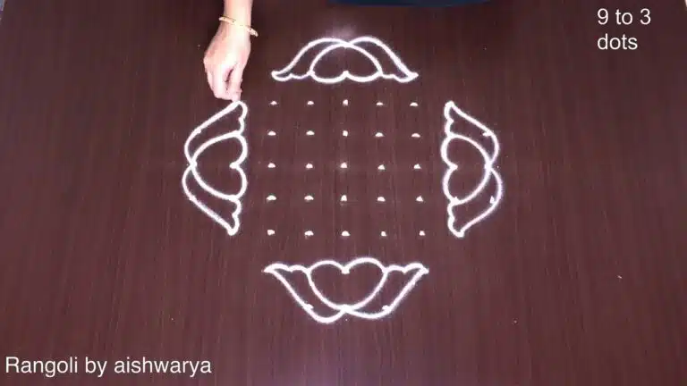 9×3 dots basket kolam