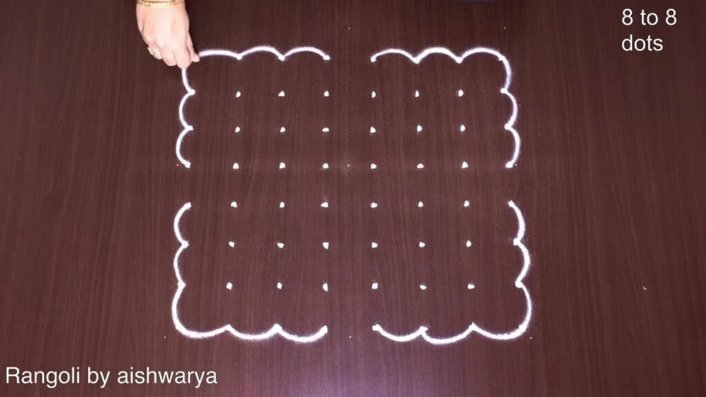 8×8 dots butterfly kolam