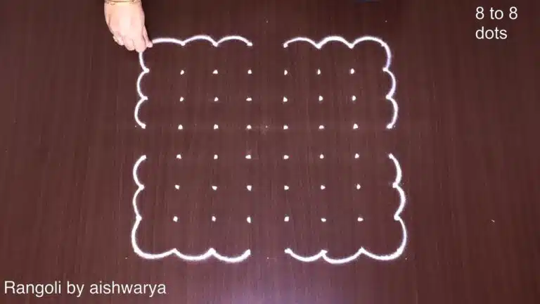 8×8 dots butterfly kolam