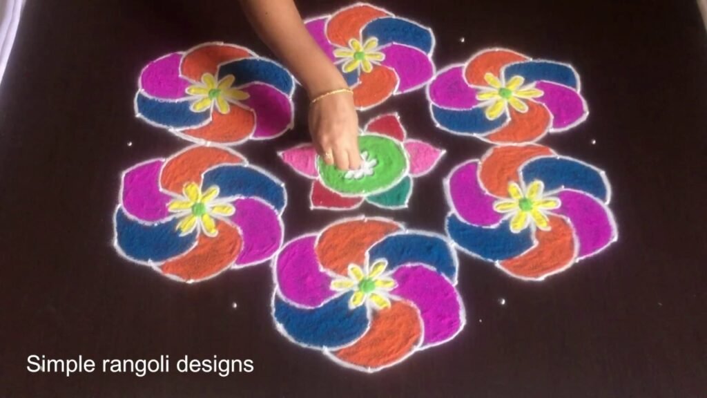 vibrant Holi rangoli