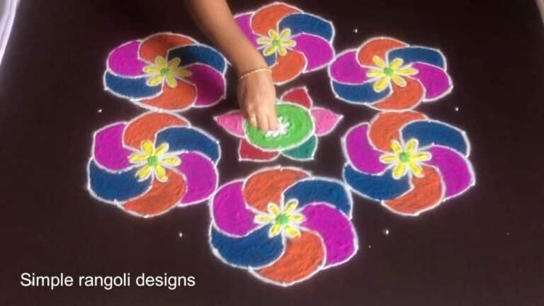 vibrant Holi rangoli