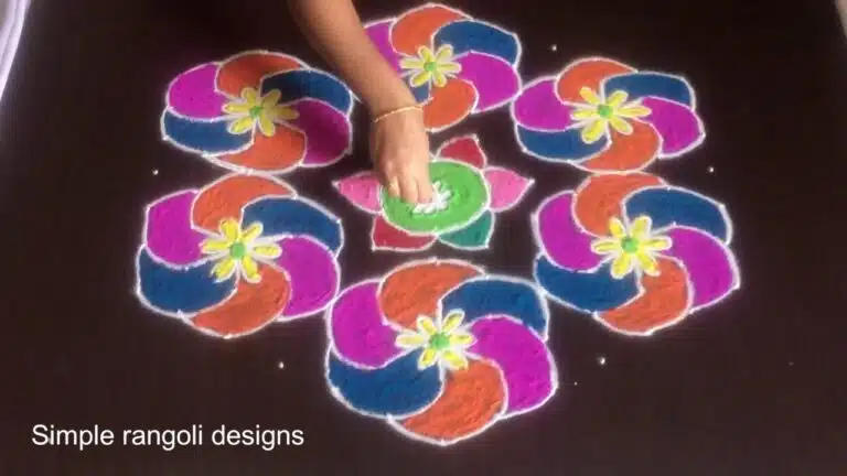 vibrant Holi rangoli