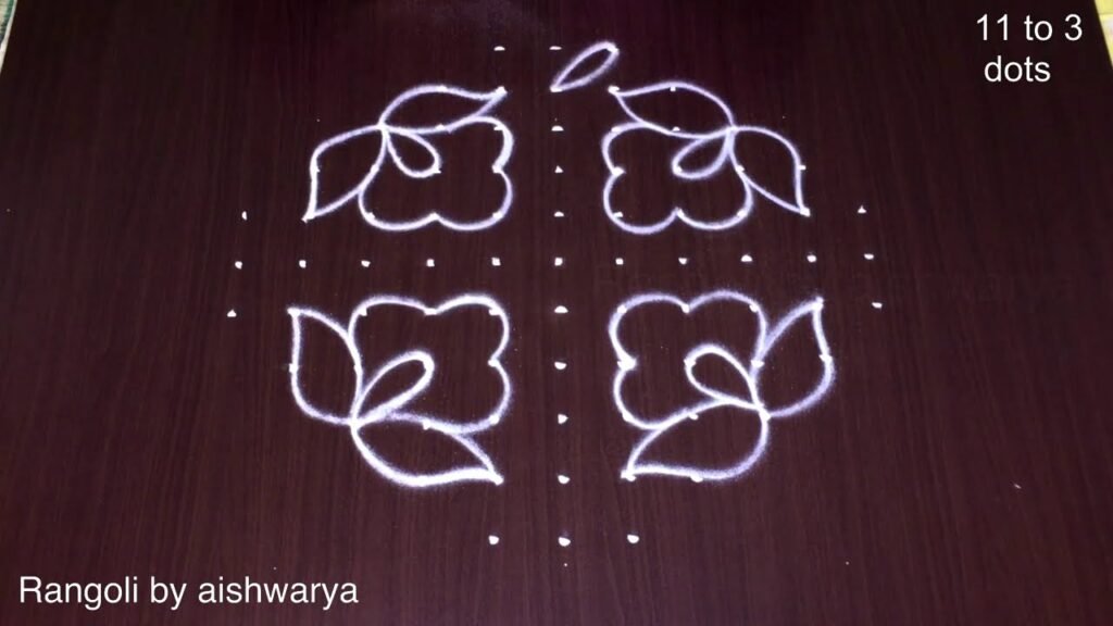 11×3 dots Vijaya Dashami rangoli