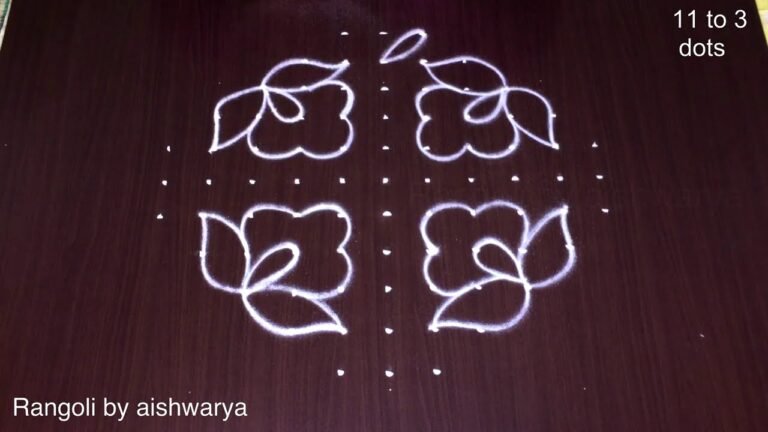 11×3 dots Vijaya Dashami rangoli