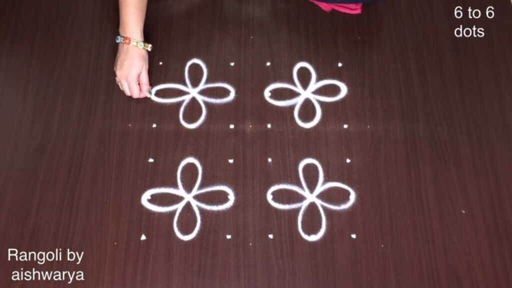 Diwali flower deepam rangoli