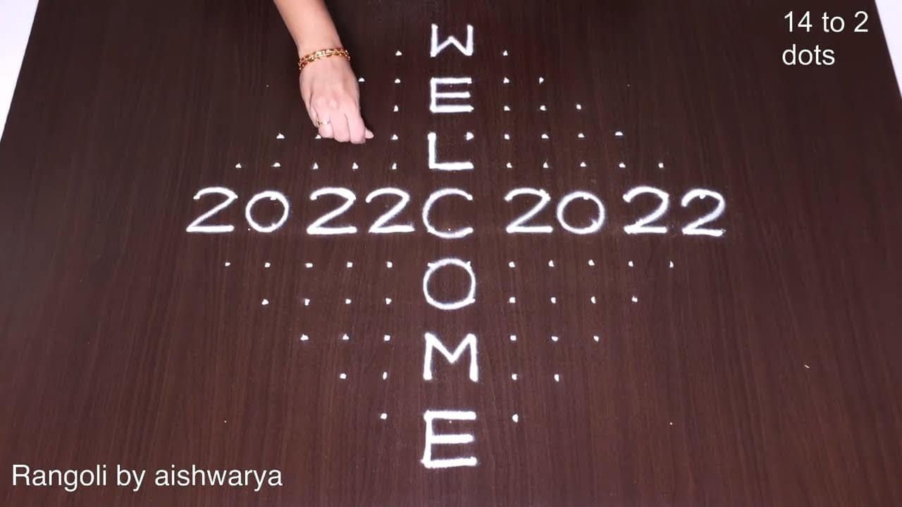 Welcome 2022 Kolam With Dots