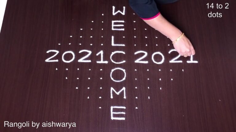 14×2 dots New Year rangoli