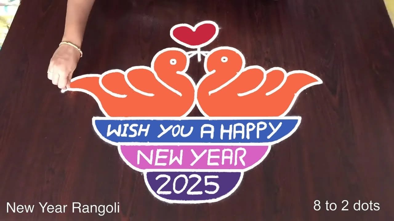 Wish You Happy New Year Kolam